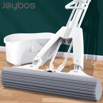Joybos Автоматична Отжимная Въже Самокручивающаяся Плосък Въже с Взаимозаменяеми Порести дюза за парцал Безплатна Ръчно Пране, за Почистване на Пода в Спалнята