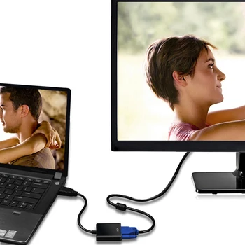 KAI HD HDMI-съвместим с VGA Адаптер Цифров Аналогов Аудио-Видео Кабел Конвертор HDMI-съвместим конектор VGA