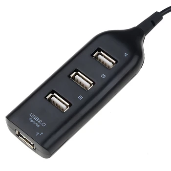 Kebidu Mini USB 2.0 Високоскоростен 4-портов USB Хъб Сплитер Адаптер-Хъб За PC Компютър За Преносими Твърди Дискове