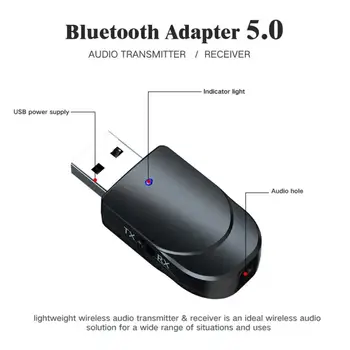 KN330 Bluetooth-съвместими 5.0 Аудио Предавател, Приемник И 3 В 1 USB на Компютъра ТЕЛЕВИЗИЯ Автомобилен Адаптер Двоен Изход За Слушалки Високоговорител