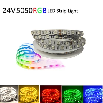 Led RGB 5050 DC24V LED светлини за стаите Не-водоустойчив 60 светодиода/m,5 m Бял Топъл Бял