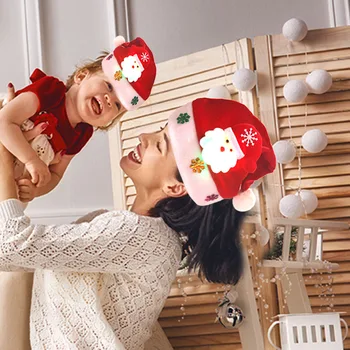 Led с Коледа Светва Шапка Осветява Коледна шапка за деца, Децата на Възрастни Коледен подарък, Празнични украси за партита