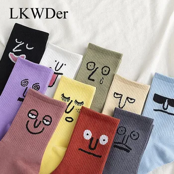 LKWDer 1 Двойка от Унисекс Изненада Дамски Чорапи Harajuku Цветни Забавни Чорапи Е израз на личността Мъже сладък Памук Размер 35-42