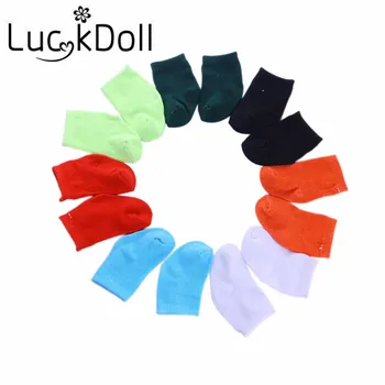 LUCKDOLL Обикновена Чорапи със средна дължина, бели на цвят, подходящи за кукли САЩ 18 инча или кукла-бебе 43 см, Аксесоари за детски играчки