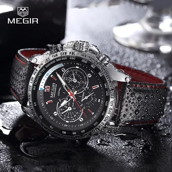 MEGIR Спортни мъжки часовници Най-добрата марка на Луксозни Кварцови часовници Мъжки Модни Светещи Водоустойчив Мъжки часовник Relogio Masculino 2022 Нова
