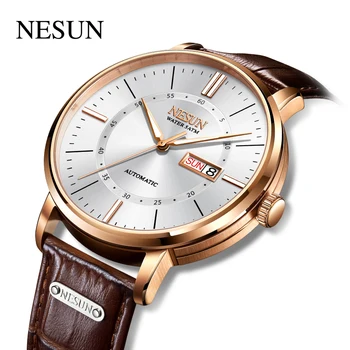 NESUN 2020 Нови Официални мъжки Автоматично Бизнес ръчен часовник със светещи стрелки Япония Механичен механизъм Miyota Мъжки подарък часовник