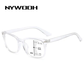 NYWOOH Мультифокальные Прогресивни Очила За Четене на Мъже, Жени Квадратни Очила с анти-синя Светлина За Рецепта Диоптъра Очила компютър