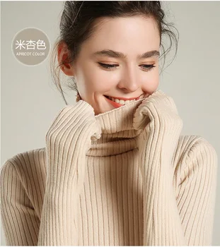 Obrix Сладък Всекидневен Стил Женски Пуловер, Поло с дълъг ръкав райе Модел Тънък пуловер За жени