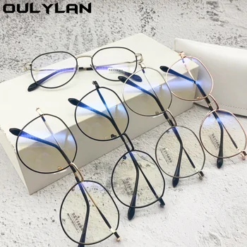 Oulylan Нередовни Готови Очила за късогледство Дамска мода Анти-Синята Светлина на Компютърни Очила в рамки За мъже Диоптъра Късогледство -1.0 1.5 2.0