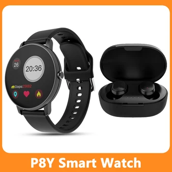P8Y Смарт часовници За мъже и жени Bluetooth-съвместими Водоустойчив Фитнес тракер Спортен Бизнес на Смарт часовници за IOS и Android