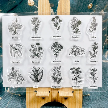 Panalisacraft растения цветен Печат на Прозрачни Прозрачни Силиконови Печати за 