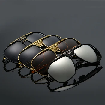 Peekaboo uv400 поляризирани слънчеви очила за мъже луксозна марка с квадратна кутия от златен метал слънчеви очила за мъже polarized
