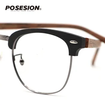 Prosesion Реколта Дървени Квадратни Рамки за очила, Оптично Мъжки Прозрачни Лещи За късогледство Очила по рецепта Ацетатные Очила За жени