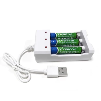 PUJIMAX Универсално Зарядно с 3 Слота LED Индикатор, USB Съединители За Зареждане на Батерията AA/AAA Ni-MH/Ni-Cd Аксесоари