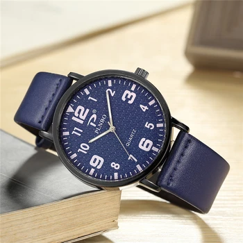 Relogio Masculino 2021 Нов модерен Мъжки часовник Прости букви Ежедневни Кожени Бизнес Популярни Кварцов ръчен часовник Мъжки часовник