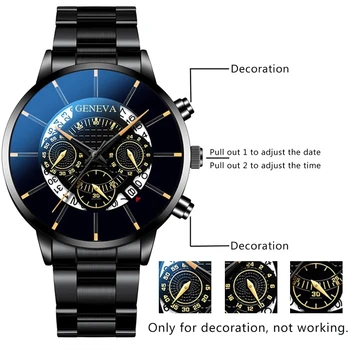 Reloj hombre Модерен мъжки часовник-календар Мъжки Бизнес кварцов ръчен часовник от неръждаема стомана Мъжки часовник-гривна relogio masculino