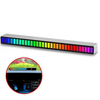RGB Гласова Активация го получите Ритъм на Автомобила Двигател Светлина Акумулаторна батерия USB Управление на Звука Лампа Разсеяна Светлина за Бар Игри Декор