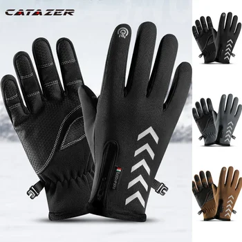 S-XXL Спортни ръкавици за шофиране на открито Зимни мъжки топли и ветроупорен непромокаеми ръкавици Нескользящие Ръкавици за ски с докосване на екрана