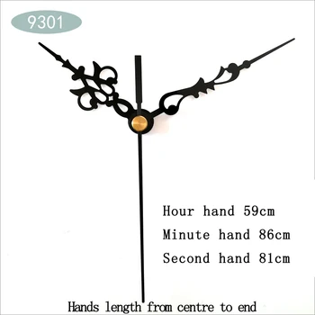 S - образна вал Черни стрелки 9301# (само на ръцете) DIY Ръцете на Метален Алуминий Материал Кварцов часовник Аксесоар Високо качество Комплекти часа DIY