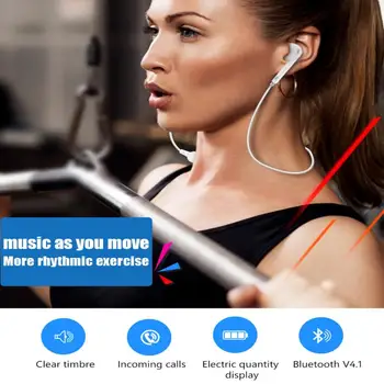 S6 Безжични Слушалки музикални слушалки Телефон на Шийката на Каишка спортни Bluetooth Стерео слушалки Слушалки с Микрофон за iPhone, Samsung Xiaomi