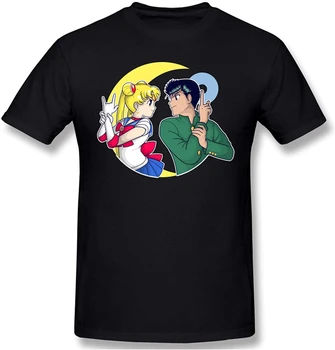 Sailor Team Space Мъжка тениска от памук с къс ръкав за предпазване от слънцето, спортни ризи за джогинг, черен тениска Sailor Moon за мъже