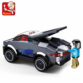 Sluban 2 модела Электромобиля Творчески Модел на Спортен Автомобил с висока проходимост SUV Градивни елементи на Градската Тухла Забавни Играчки За момчета