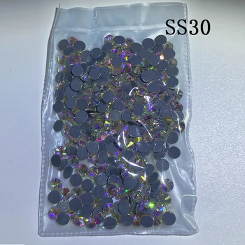 SS30 288 бр./ПАКЕТ Crystal AB DMC коригиране на кристали с фиксирана облегалка,Топла определяне блести желязо на дрехи, обувки кристален камък