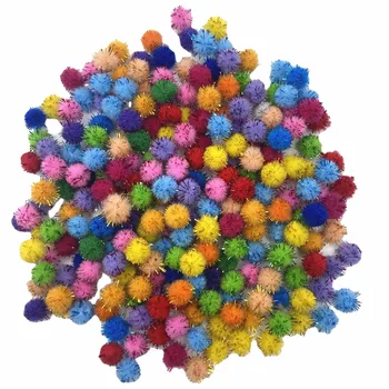 Suoja 100 бр./опаковане. 12 мм Многоцветен Блясък направи си САМ Украса Топката Кожени топки Пискюл Начало Декор Декоративни Цветя, Занаяти
