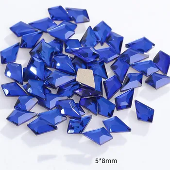 Swarovsky Синьо Микс форма на Кристали с равна на задния панел, 100 бр. Кристални, Стъклени Камъни за декорация на нокти DIY
