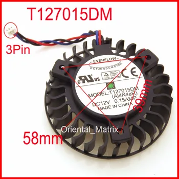 T127015DM 12V 0.15 A 3Pin 58 мм 39x39x39 мм За Охладител за видео карти на ASUS Fan Охлаждане