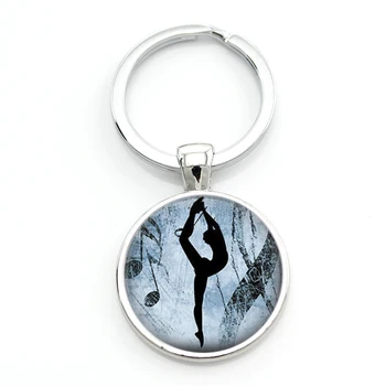 TAFREE ретро силует балерина изкуството на мъже, жени ключодържател мода Дега Танцьори танцови чанта с висулка ключодържател пръстен на притежателя CT140
