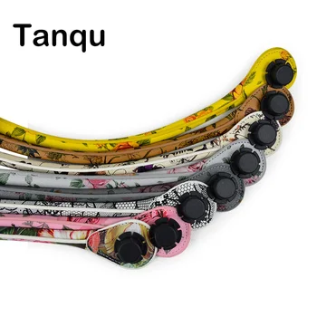 TANQU Нов 1 Двойка Кратък Дълъг Цветен принт Мека Изкуствена Изкуствена кожа Дръжка за Obag Класическа Мини чанта Дамска чанта на рамото