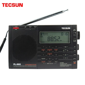 Tecsun PL-660 Airband Радио Приемник с Висока Чувствителност FM/MW/SW/LW Цифров Конфигуриране на Стерео със Силен Звук и Широк Диапазон на Приемане