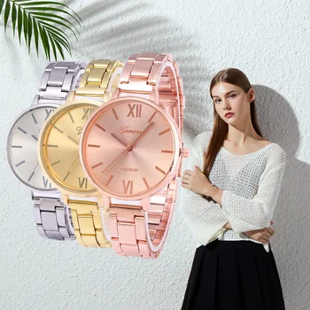 Tendencia de mujer 2020 Луксозни Дамски златни часовници Дамски Златен часовник на Жената женствена рокля с кристали Дамски Кварцов часовник