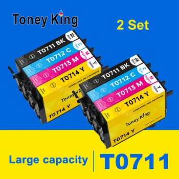 Toney King 4 x T0711 T0715 мастило касета за стилуса SX110 SX215 SX218 SX400 SX405 SX405WiFi SX410 SX415 SX510W SX515W DX7400