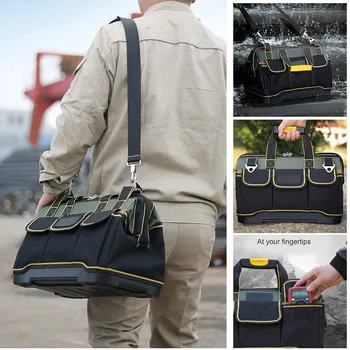 Tool Bags 13/16/18/20 Inch 1680D Oxford Cloth Bag Top Wide Mouth Electrician Bags Multifunctional чанта за инструмен WHShopping