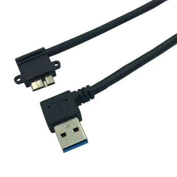 USB 3.0 A Под ъгъл 90 градуса Нагоре от мъжете на мъжа Micro B 10pin Под ъгъл 90 градуса Наляво-Къс кабел за трансфер на данни и зареждане