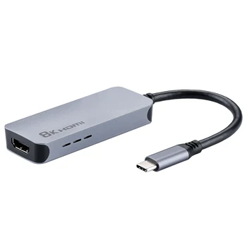 USB C към HDMI-съвместим адаптер 8K - HDMI-съвместим с USB Type C (Thunderbolt 3 ) Адаптер 4K@120 8K Hz 60 Hz 4K Тип C