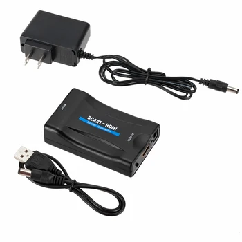 USB Видео Аудио Високо Адаптер Преобразувател на сигнала 1080P SCART към HDMI-съвместим с кабел за битови компютърни части