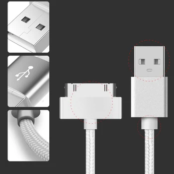 USB кабел за данни Бързо Зареждане на iPhone 4 4s 3G 3GS iPad 1 2 3 Nano iPod touch на 30-пинов Оригинален Адаптер за Зарядно Устройство Кабел за Синхронизация на данни