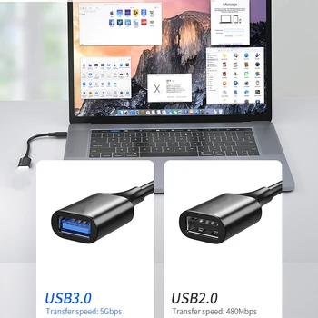 USB Тип C КЪМ USB 3.0 Адаптер OTG Кабел За Macbook Xiaomi 11 10 Redmi Note 9 Pro Samsung S20 S10 USBC Адаптер Конектор Тип C