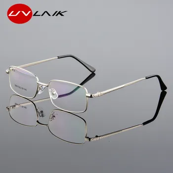 UVLAIK Реколта мъжки Оптични Очила от титанова сплав, в рамка, ултра-леки Квадратни Бизнес Недалновидни Компютърни Очила по рецепта