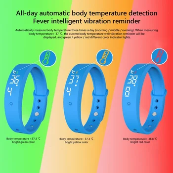 V9 следи Температурата на Тялото Термометри Умен Гривна Вибросигнализация Часовници Smartband Фитнес Bluetooth Водоустойчив Смарт гривна