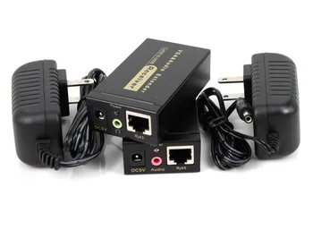VGA UTP удължител за VGA AV кабел за удължаване ретранслатор с аудио по кабел cat5e/6 с дължина до 100 м с адаптер на захранване аудио