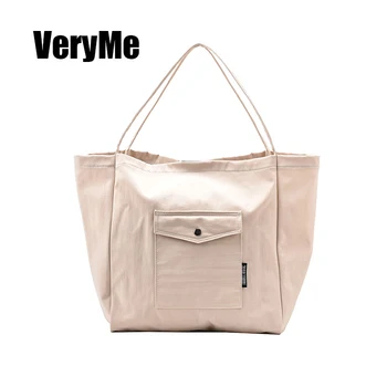 VreyMe Женски холщовые чанти на рамо голям капацитет 2021 Нова Ежедневни Дивата чанта за пазаруване Модни и Ежедневни чанта, изработена от памучен плат Чанта Основната