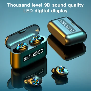 X35 F9 TWS Безжични слушалки Bluetooth G5S V5.0 Стерео Слушалки с мощност мощност 2000 mah за смартфони Iphone 12 Mini xiaomi
