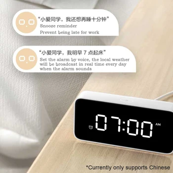 Xiaomi Xiaoai Smart alarm clock AI Гласова слушане Часовници ABS Настолни часовници за Автоматично Калибриране на време Смарт приложение XiaoMi Home