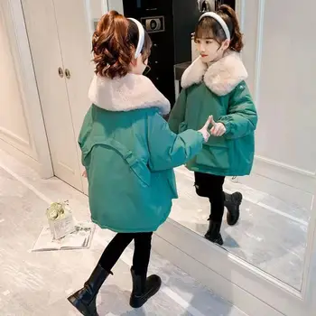 XINXINZI Руска зима naka яке за момичета Дрехи Парк от естествена кожа с качулка, Непромокаем зимен костюм за момичета -30 градуса Палто за деца