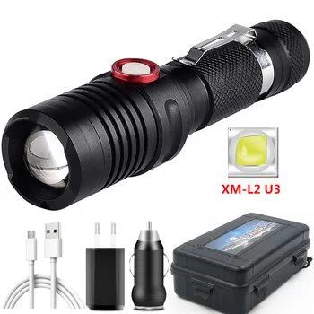 XM-L2 U3 USB Micro Акумулаторна батерия LED фенерче Фенерчето 3000LM светлината на фенера за ВКЛЮЧВАНЕ / ИЗКЛЮЧВАНЕ за Къмпинг Туризъм litwod