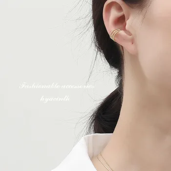 Xxixx Обеци-клипове с белезници за уши За жени Без пиърсинг, Кости, С-образна форма, без пункция Минималистичные обеци, Модни бижута x-60